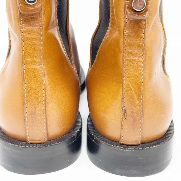 Lafayette 148 Women's Barrett Leather Ankle Boots Tan Brown Size 39