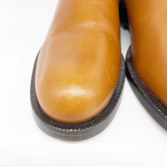 Lafayette 148 Women's Barrett Leather Ankle Boots Tan Brown Size 39