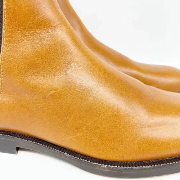 Lafayette 148 Women's Barrett Leather Ankle Boots Tan Brown Size 39