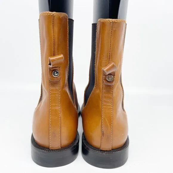 Lafayette 148 Women's Barrett Leather Ankle Boots Tan Brown Size 39