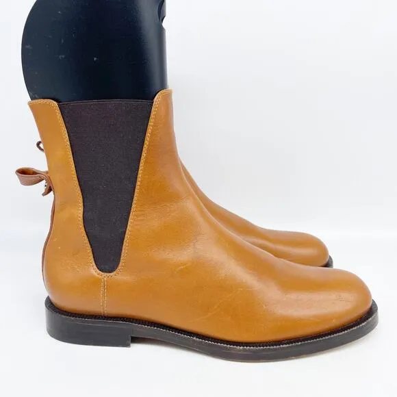 Lafayette 148 Women's Barrett Leather Ankle Boots Tan Brown Size 39