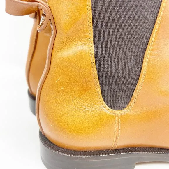 Lafayette 148 Women's Barrett Leather Ankle Boots Tan Brown Size 39