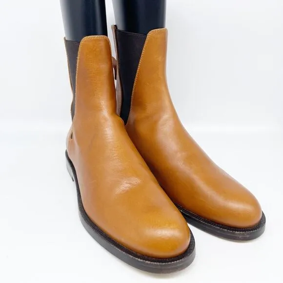 Lafayette 148 Women's Barrett Leather Ankle Boots Tan Brown Size 39