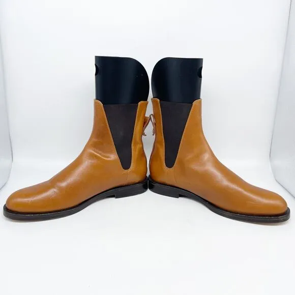 Lafayette 148 Women's Barrett Leather Ankle Boots Tan Brown Size 39