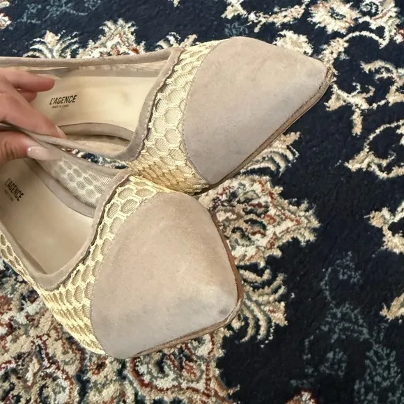 L'AGENCE Beige and Cream Women's Shoes