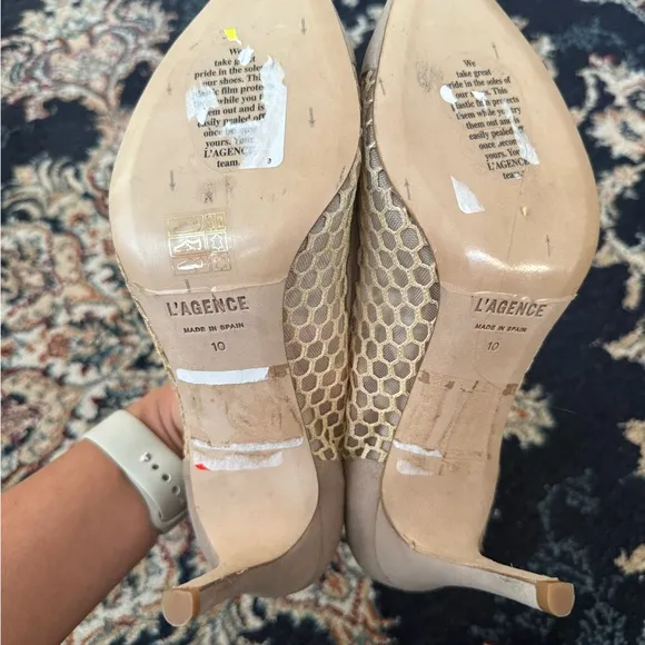 L'AGENCE Beige and Cream Women's Shoes