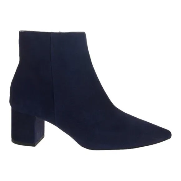 L’AGENCE Jeanne Suede Ankle Boots In Midnight Blue Size 39 EU