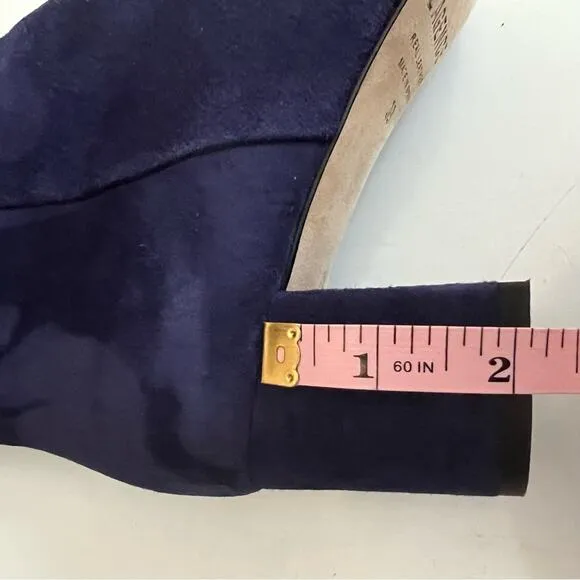 L’AGENCE Jeanne Suede Ankle Boots In Midnight Blue Size 39 EU