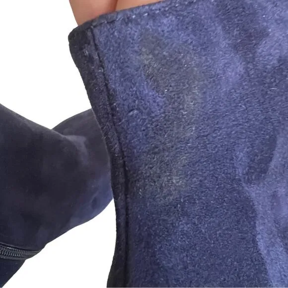 L’AGENCE Jeanne Suede Ankle Boots In Midnight Blue Size 39 EU