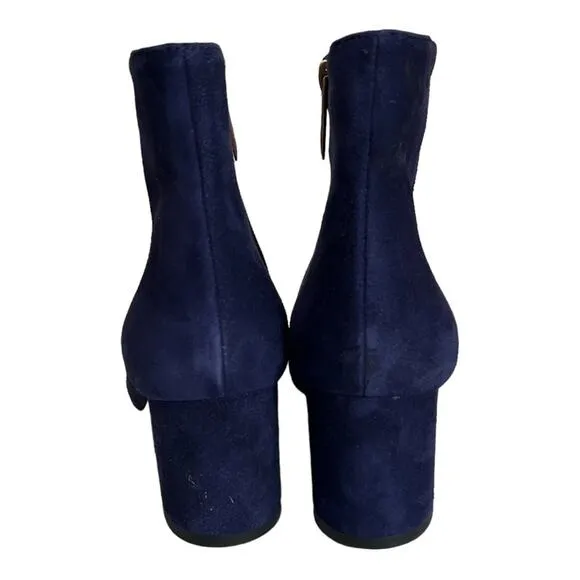 L’AGENCE Jeanne Suede Ankle Boots In Midnight Blue Size 39 EU