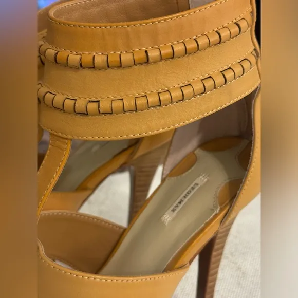 Leon Max OrangeTan Xile Leather Back Zip Stiletto Platform Sandals