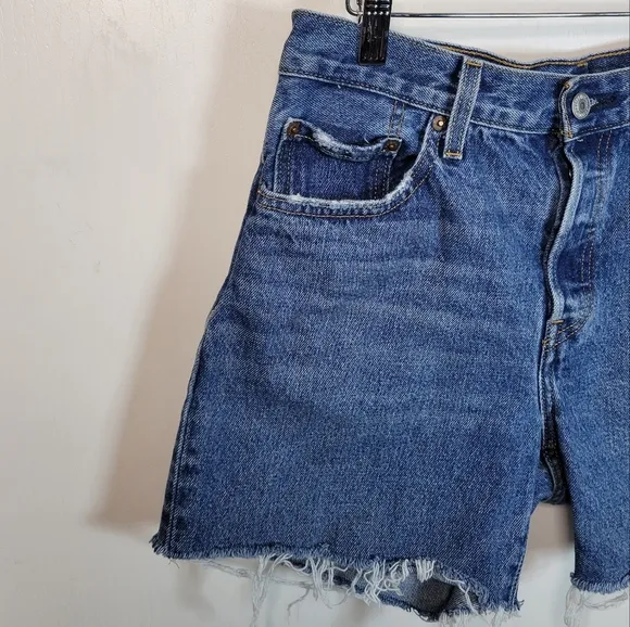 Levi’s Premium 501 High-Rise Button Fly Denim Shorts Size 27