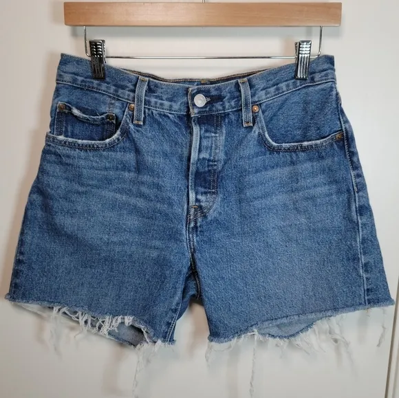Levi’s Premium 501 High-Rise Button Fly Denim Shorts Size 27