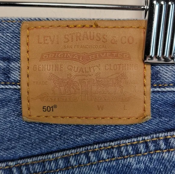 Levi’s Premium 501 High-Rise Button Fly Denim Shorts Size 27