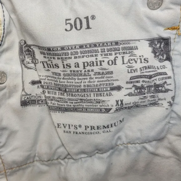 Levi’s Premium 501 High-Rise Button Fly Denim Shorts Size 27