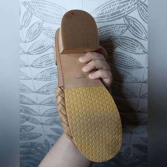 Liberte Santorini Mule Sandals Slides Woven Leather Tan Boho Neutral Minimalist