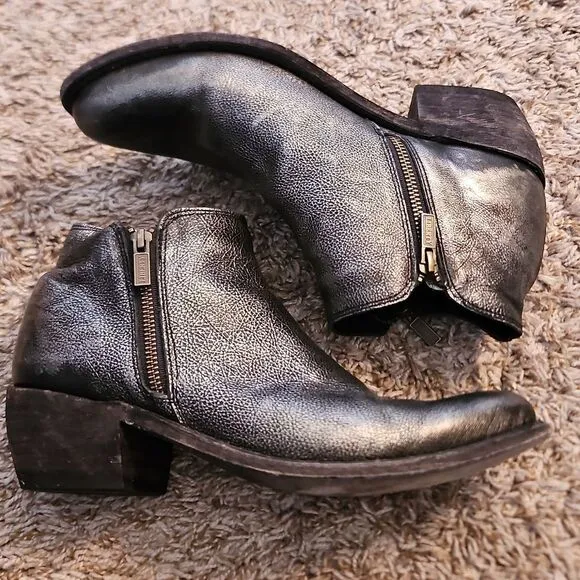 Liberty Black Double Zipper Ankle Boots size 10