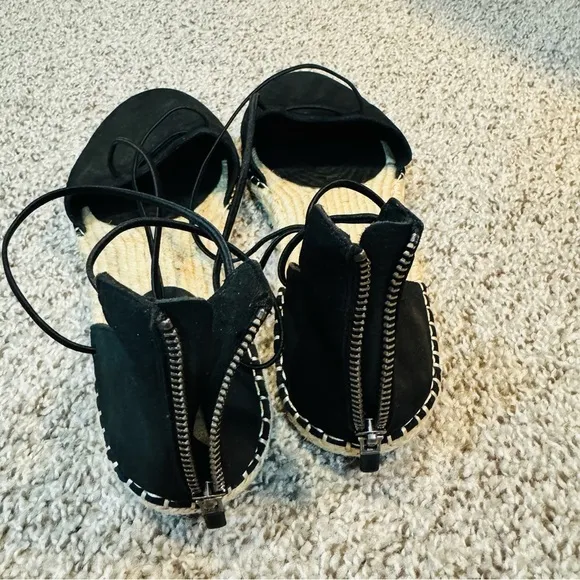Like New ☀️ Eileen Fisher Black Sueded Women’s Leather Espadrille Women’s SZ 12