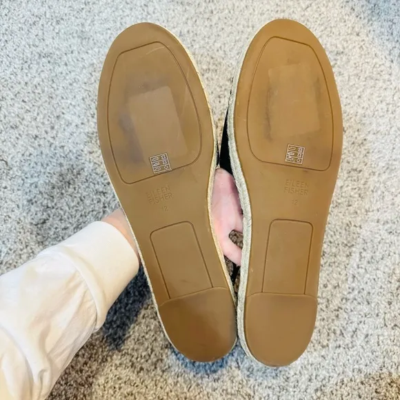 Like New ☀️ Eileen Fisher Black Sueded Women’s Leather Espadrille Women’s SZ 12