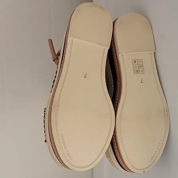 Like New! Tory Burch Criss-Cross Platform Slingback Espadrille Sandals size 7
