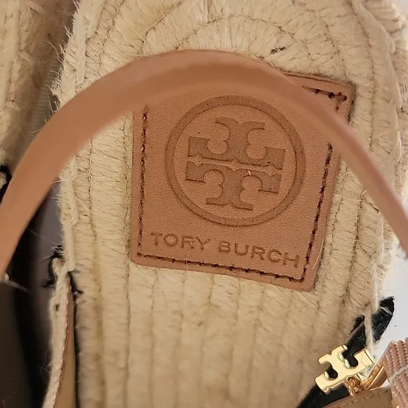 Like New! Tory Burch Criss-Cross Platform Slingback Espadrille Sandals size 7