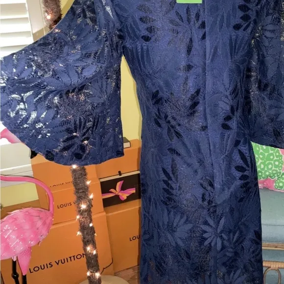Lilly Pulitzer NWT Jackelin Romper Fern Gallery Lace Navy $238 Size 00,0