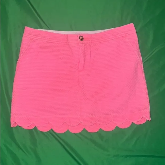 Lilly Pulitzer Pink Colette Scalloped Hem Skort- See Measurements for Size
