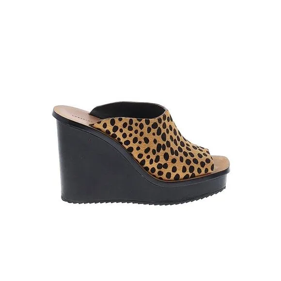 Loeffler Randall &quot;Ponyhair&quot; Animal Print Wedged Platform Heel Size 9