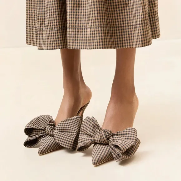 Loeffler Randall Brown Bow Mules