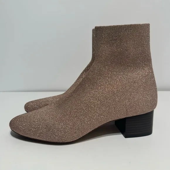 Loeffler Randall Carter Pink Metallic Knit Sock Bootie Size 10