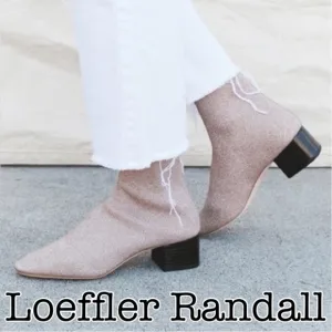 Loeffler Randall Carter Pink Metallic Knit Sock Bootie Size 10