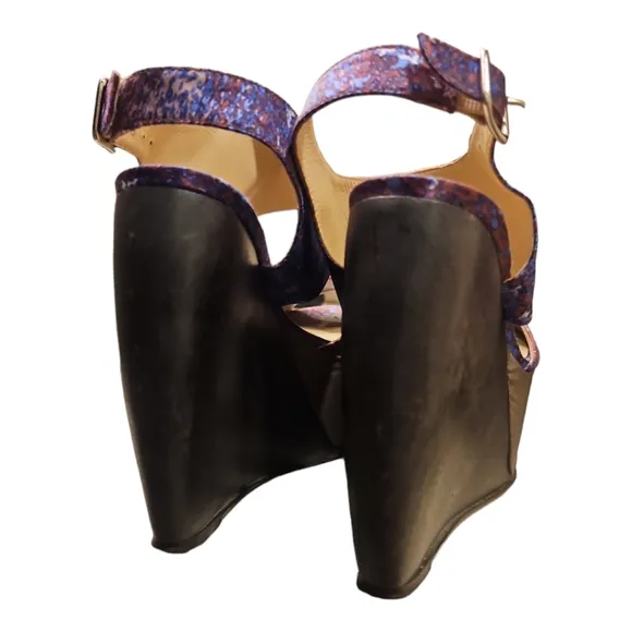 LOEFFLER RANDALL x SUNO | 'ESTRELLA' Satin Wedge Platform Sandals in Size US 8