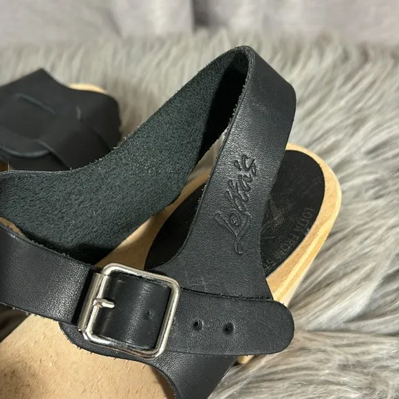 Lotta From Stockholm Peep Toe Clog Sandals Black Size 9