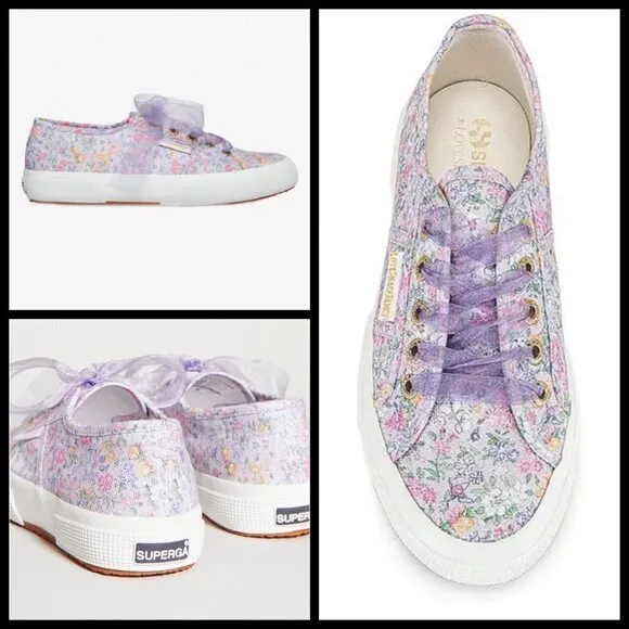 💕LOVESHACKFANCY x SUPERGA💕 Classic Sneaker ~ Lavender Blooms Floral US 8.5 NWT