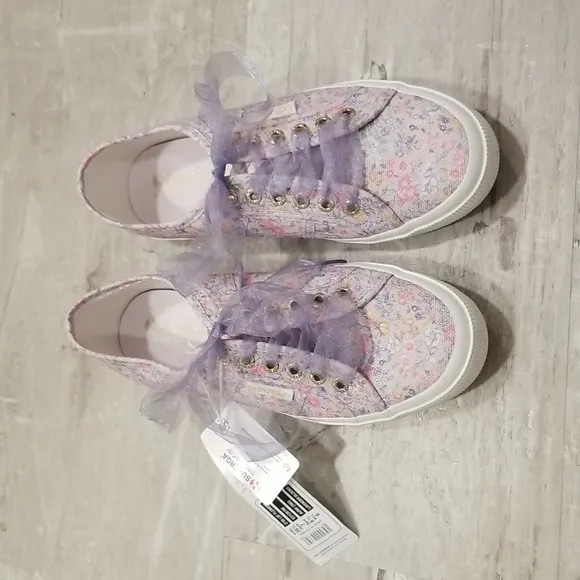 💕LOVESHACKFANCY x SUPERGA💕 Classic Sneaker ~ Lavender Blooms Floral US 8.5 NWT