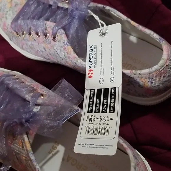 💕LOVESHACKFANCY x SUPERGA💕 Classic Sneaker ~ Lavender Blooms Floral US 8.5 NWT