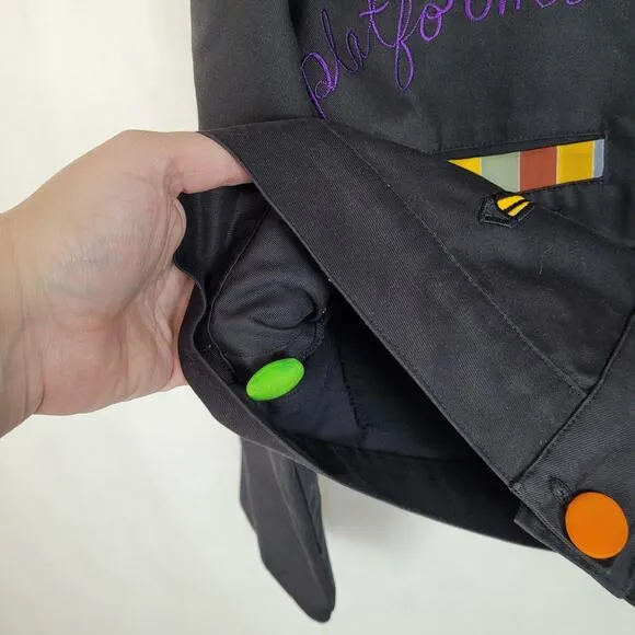 LRW Designs black 80s embroidered artsy shoes hand painted vintage jacket Size S