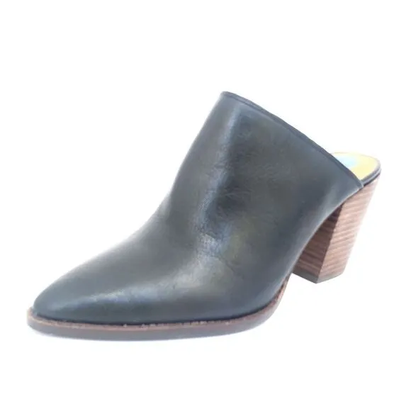 Lucky Brand Women's High Heels Leather Mules Black 7 New