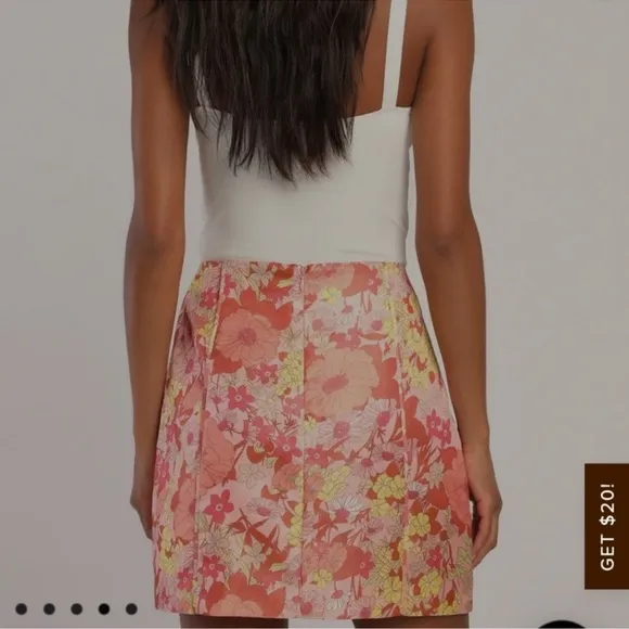 Lulu's Being In Bloom Floral Jacquard Mini Skirt, Boho Barbie