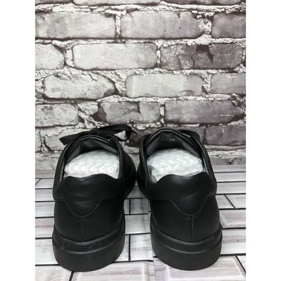 M. Gemi Black Leather Low Top Lace Up Casual Sneakers Shoes Women Sz 40EU/9M US