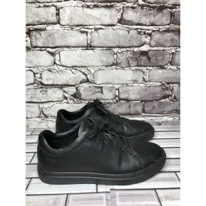 M. Gemi Black Leather Low Top Lace Up Casual Sneakers Shoes Women Sz 40EU/9M US