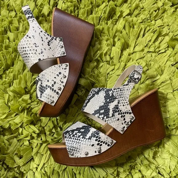 Madden Girl Driiggs Snake Platform Wedge Sandals