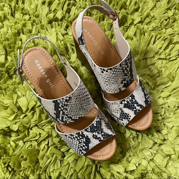 Madden Girl Driiggs Snake Platform Wedge Sandals
