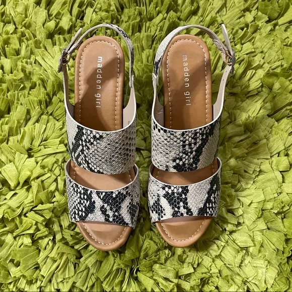 Madden Girl Driiggs Snake Platform Wedge Sandals