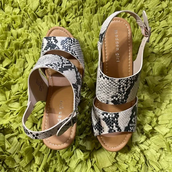 Madden Girl Driiggs Snake Platform Wedge Sandals