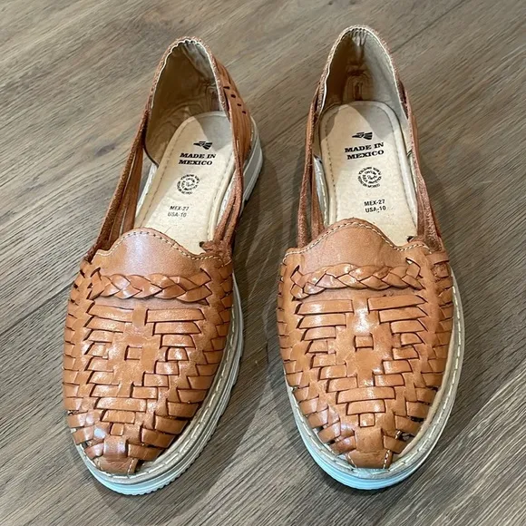 Made In Mexico Woven Leather Huaraches Sandals Size 10 USA