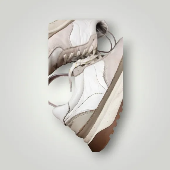 Madewell Cream and White Sneakers Kickoff Sneaker Leather Casual Women 8.5 Men 7