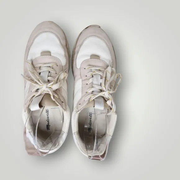 Madewell Cream and White Sneakers Kickoff Sneaker Leather Casual Women 8.5 Men 7