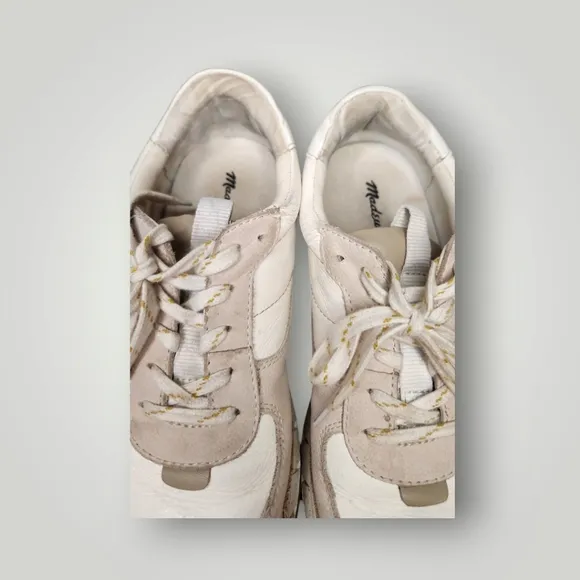 Madewell Cream and White Sneakers Kickoff Sneaker Leather Casual Women 8.5 Men 7