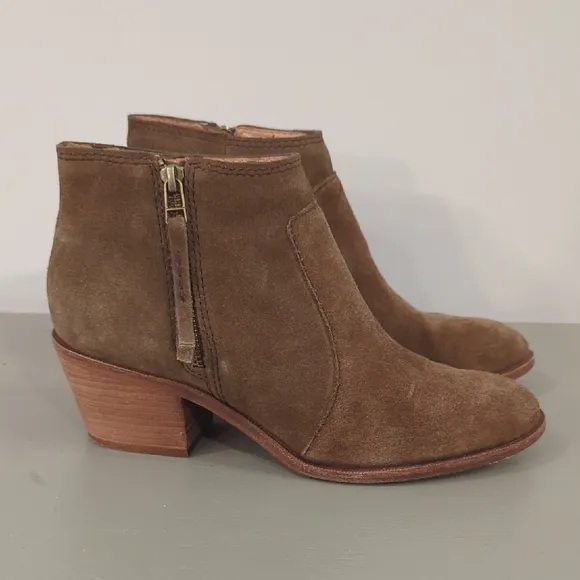 Madewell Janice Boots Brown Suede Ankle Bootie size 9